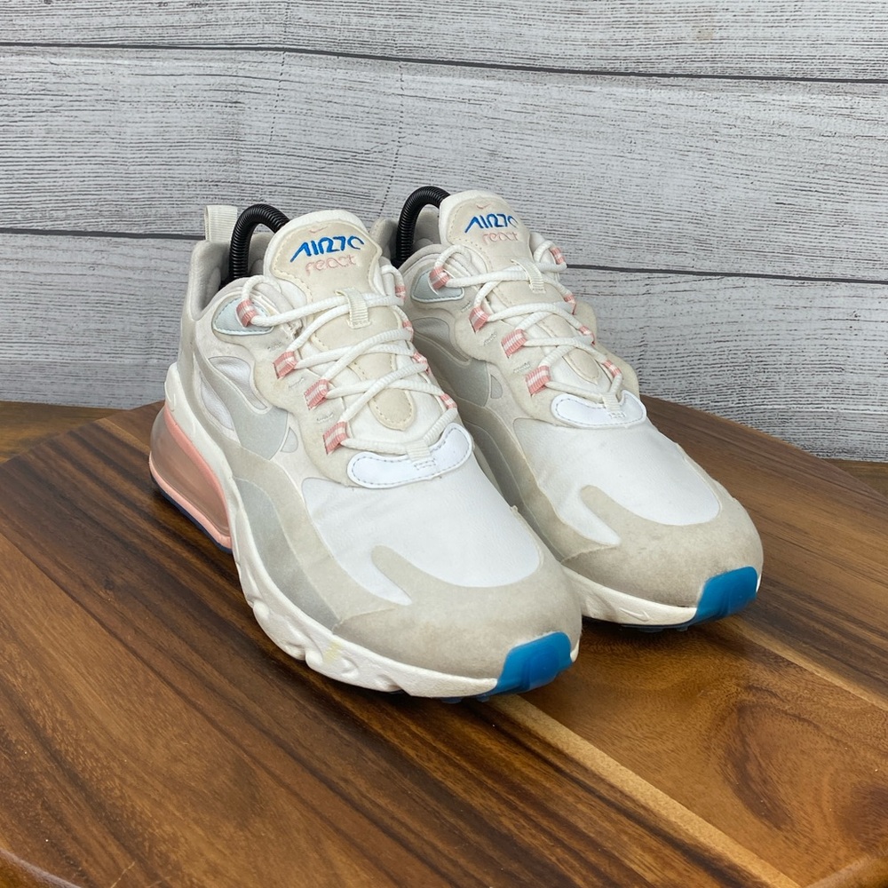 Nike Air Max 270 React Summit White Light Pink Shoes AO4971-100 Women’s Size 8 - Picture 3 of 12